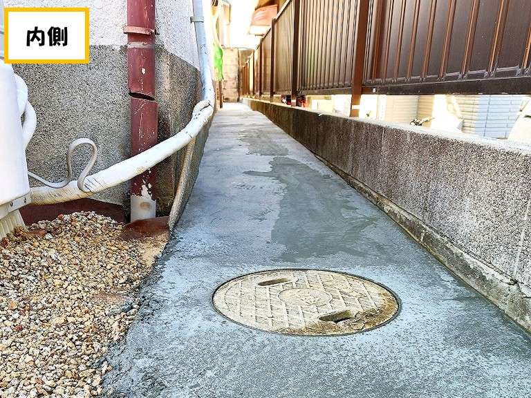 和泉市 ブロック塀補強 内側　街屋根